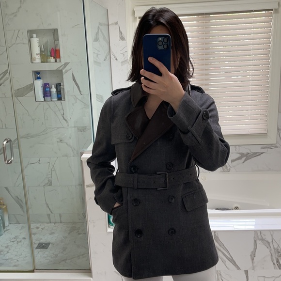 Coach wool trench with leather collar S - Picture 10 of 10